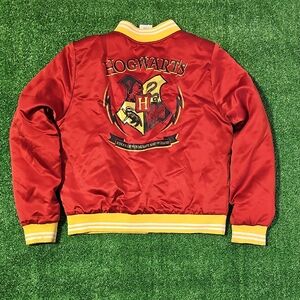 Red Hogwarts Bomber Youth Jacket With Side Pockets